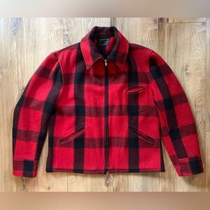 Vintage Chippewa Woolen Mills Buffalo Plaid Wool Chore Barn Coat Zip Jacket M